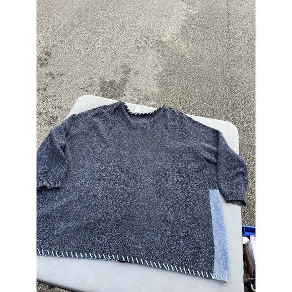 Main Street Blues Vintage 90s Christmas Holiday Knit Zip Cardigan Sweater 3X - Picture 12 of 14